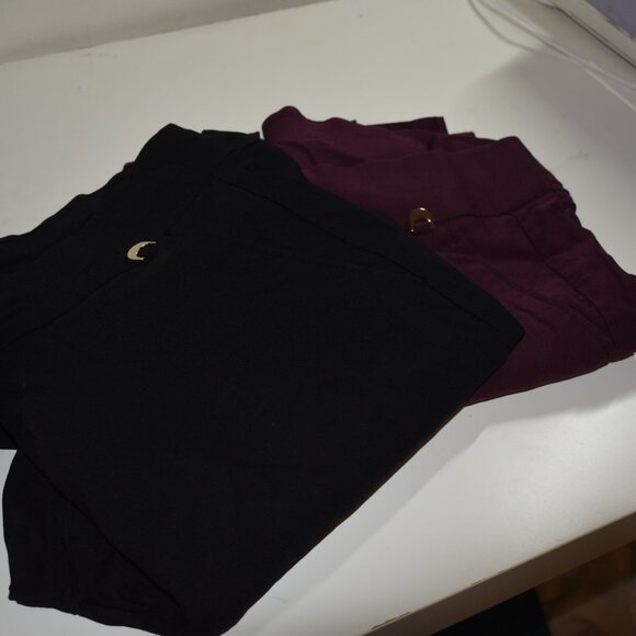 2 pairs of Rafaella Sateen Pants - Sz 18 - Black & Burgandy - Picture 6 of 10